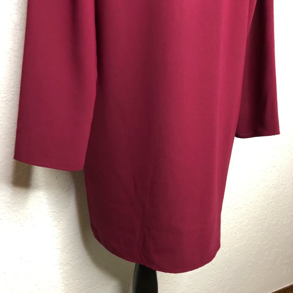 Amanda Uprichard maroon wine v neck shift dress size Medium - Picture 11 of 12